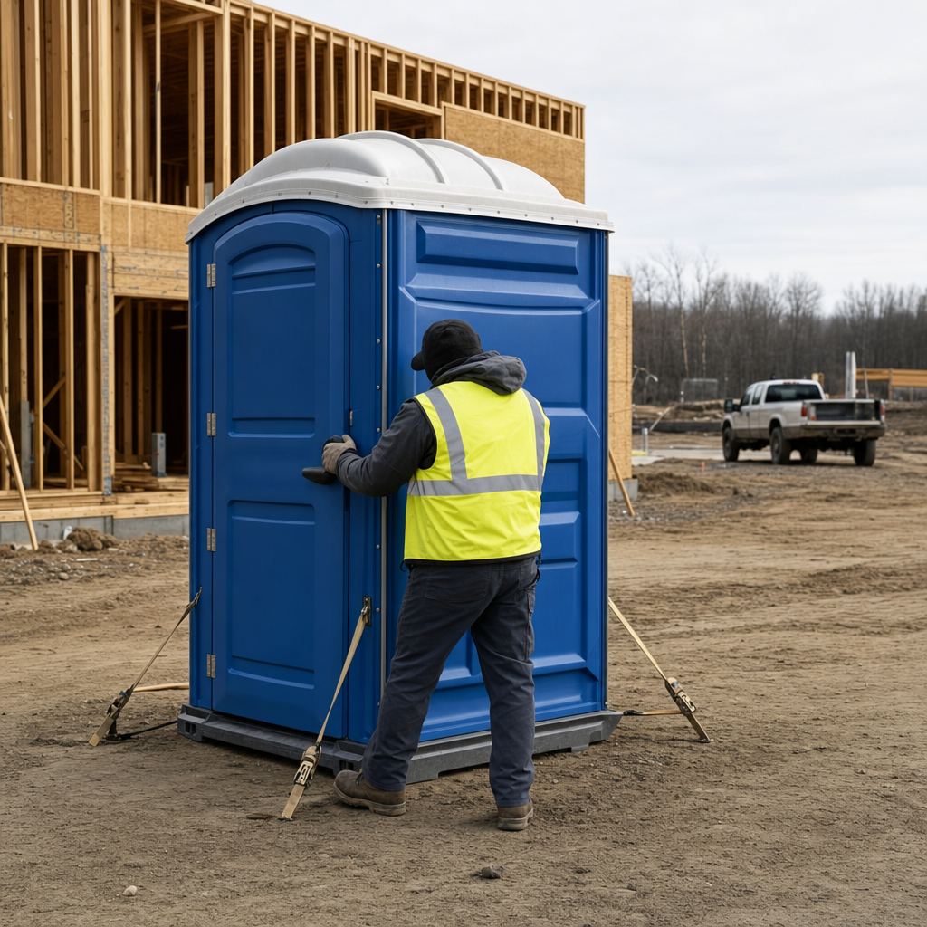 service technician closing a unit at a delivered jobsite